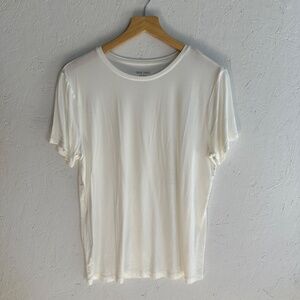 Nine West Soft Spun Rayon White Classic Tee Large